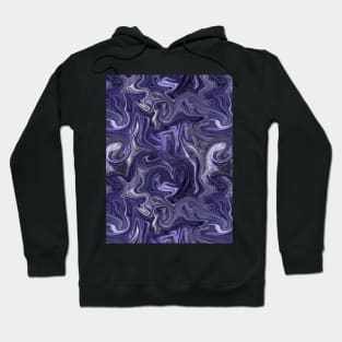 Indigo Silk Marble - Digital Liquid Paint Hoodie